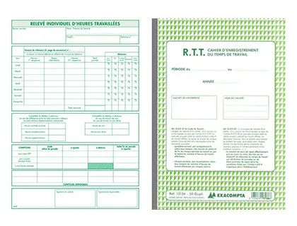 Cahier autocopiant exacompta enregistrement temps travail A4 210x297mm 50 duplis