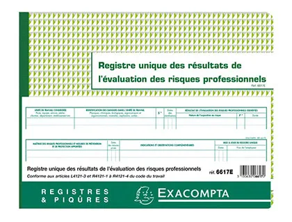 Registre piqué exacompta résultats évaluations risques professionnels 320x240mm 60 pages
