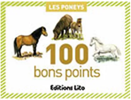 Bon point éditions lito poneys texte pédagogique au verso 79x57mm boîte 100 unités