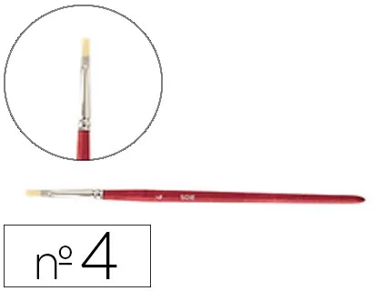 Brosse plate pinselfabrik soie de porc nº4 virole fer blanc nickelé lot 10 unités