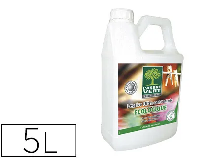 Lessive liquide arbre vert tous textiles lavables machine ultra concentrée lavage moyen 270kg linge sec bidon 5l