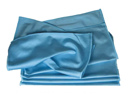Lavette microfibre bleue spécial vitres résultat parfait sans traces paquet 5 unités