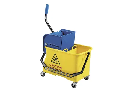 Seau lavage spider plastique double compartiment presse latérale compact 4 roulettes multidirectionnelles