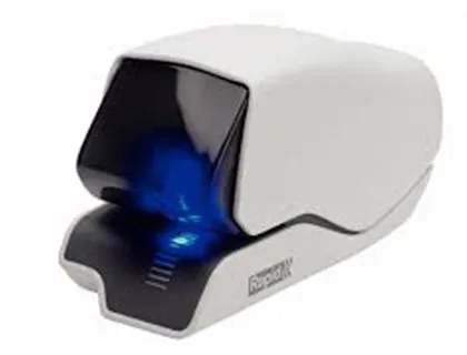Agrafeuse électrique rapid suprême r5025e flatclinch 123x153x295mm 25 feuilles cassette d'agrafes 5025 bleu/gris