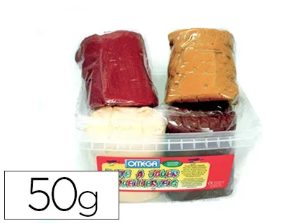 Pâte à jouer roussillon 4 coloris ocre sienne brûlée terre cuite ivoire 4 pains 50g