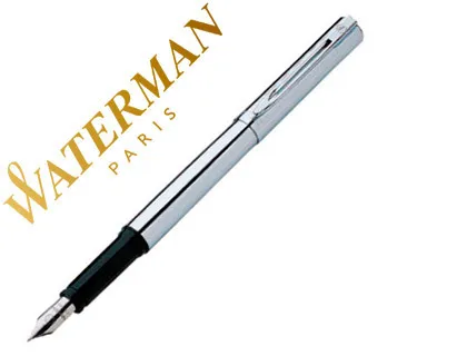 Stylo-plume waterman graduate corps acier chromé section noire