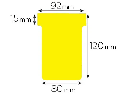 Fiche planning nobo indice 3 15x92x120x80mm coloris jaune étui 100 unités