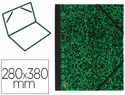 Carton à dessin canson papier marbré vert 90g dos koveril noir fermeture élastique 280x380mm