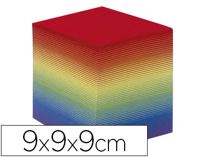 Bloc cube quo vadis papier encollé 90x90mm 700f 80g coloris arc-en-ciel 020