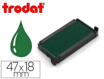 Recharge tampon trodat 4912t 4 lignes maximum 47x18mm coloris vert blister 3 unités