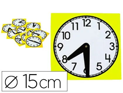 Petite horloge oz international en plastique lavable avec aiguille mobile diamètre 15cm sachet de 10 unités