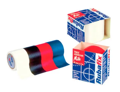 Toile adhésive rubafix mille toile coton plastifiée grand teint imperméable écriture possible 19mmx3m coloris rouge