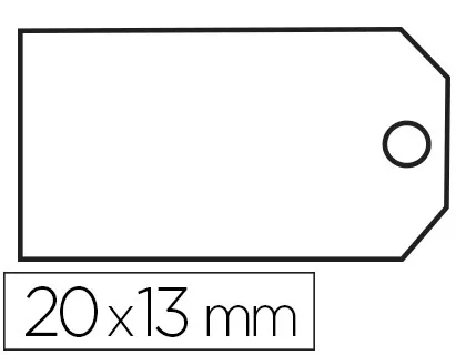 Étiquette à fil apli agipa 13x20mm cartonnette blanche fil blanc coton paquet 200 unités