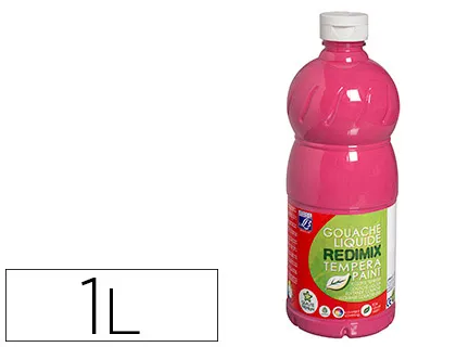 Gouache lefranc bourgeois liquide redimix non toxique fluide couvrante prête à l'emploi rose tyrien flacon 1000ml