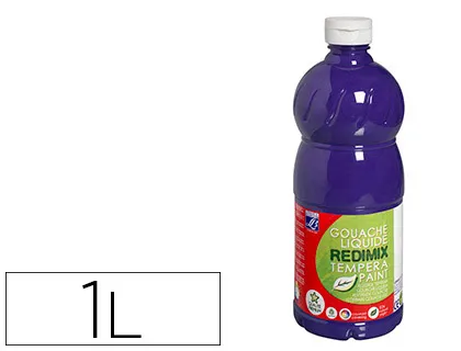 Gouache lefranc bourgeois liquide redimix non toxique fluide couvrante prête à l'emploi violet flacon 1000ml
