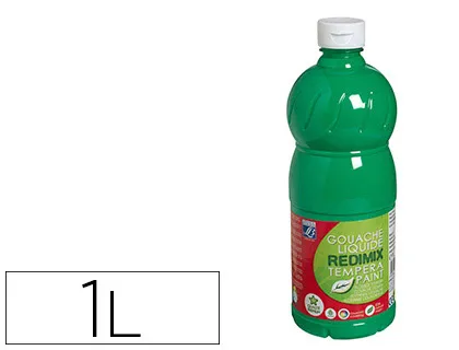 Gouache lefranc bourgeois liquide redimix non toxique fluide couvrante prête à l'emploi vert émeraude flacon 1000ml