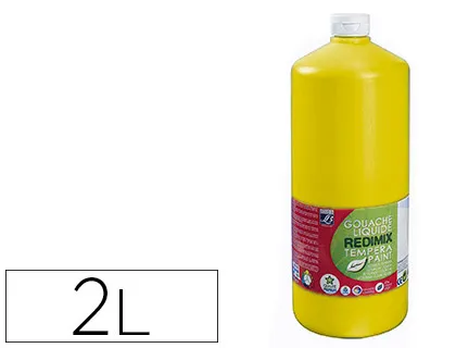 Gouache lefranc bourgeois liquide redimix non toxique fluide couvrante prête à l'emploi jaune primaire flacon 2000ml