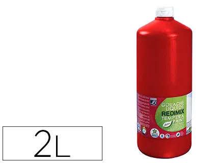 Gouache lefranc bourgeois liquide redimix non toxique fluide couvrante prête à l'emploi rouge primaire flacon 2000ml