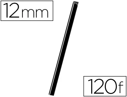 Baguette relier exacompta serodo découpe arrondie facilite insertion 120f épaisseur 12mm longueur 297mm noir boîte 25u