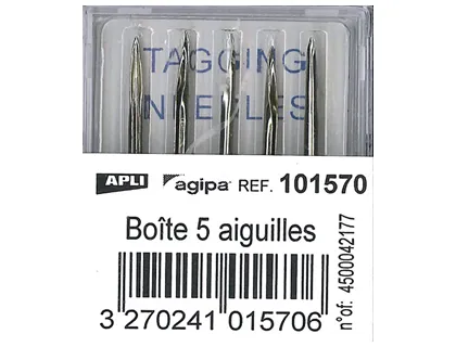 Aiguille apli agipa pour pistolet textile standard boîte 5 aiguilles