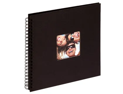 Album photos walther spirale fun vinyle 300x300mm 50f 200 photos 10x15cm spirale métal noir feuillets noirs coloris noir