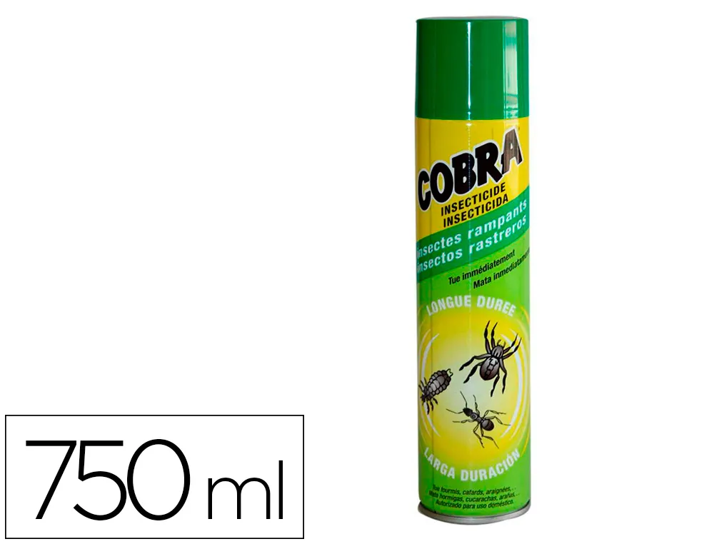 Insecticide cobra insectes rampants efficacité immédiate longue durée aérosol 750ml
