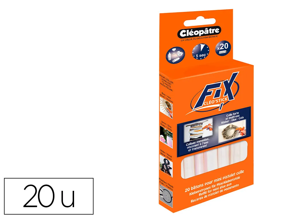 Recharge pistolet à colle cléopâtre pack 20 unités