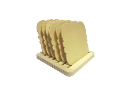 Sous-verres fantaisie bois à décorer 11.5x11.5x3cm
