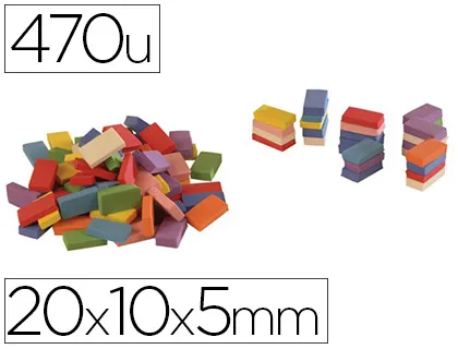 Brique mousse eva 20x10x5mm 8 coloris assortis 470 unités