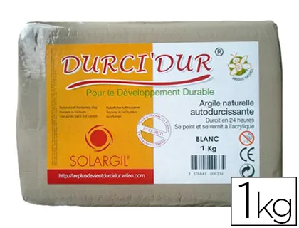 Argile autodurcissante solargil durci'dur coloris blanc pain 1kg