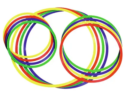 Cerceau plastique diamètre 65cm coloris assortis bleu jaune rouge vert lot 4 unités