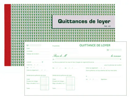 Carnet à souche exacompta quittances loyer 18,5x13,5cm 50 feuillets 95g papier chèque amagnétique