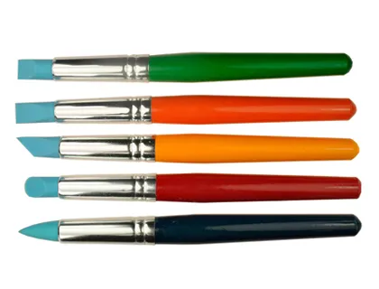 Pinceau sculpteur pinselfabrik maternelle manche couleur pointe silicone inusable formes assorties set 5 unités