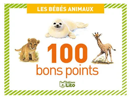 Bon point éditions lito bébés animaux texte pédagogique au verso 61x82mm boîte 100 unités