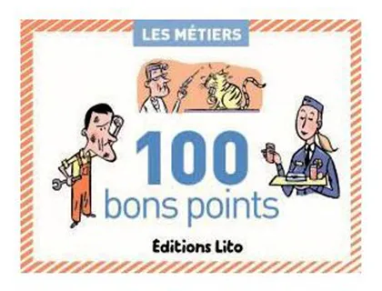 Bon point éditions lito les métiers texte pédagogique au verso 61x82mm boîte 100 unités