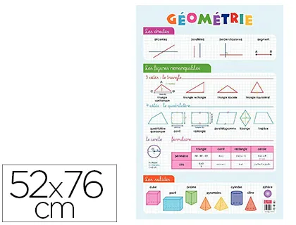 Poster bouchut grandrémy géométrie 52x76cm 150g pelliculé effaçable à sec