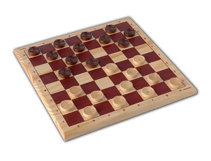 Jeu de dames plateau pièces en bois massif