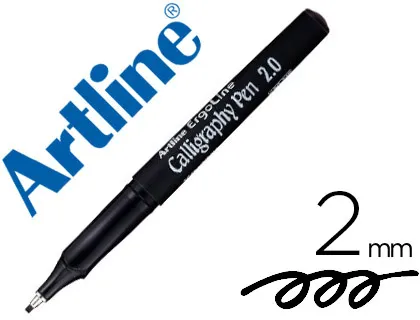 Marqueur artline calligraphie largeur trait 2mm pointe fibre encre base eau sans xylène prise ergonomique coloris noir