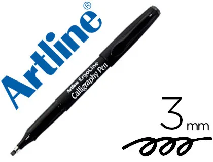 Marqueur artline calligraphie largeur trait 3mm pointe fibre encre base eau sans xylène prise ergonomique coloris noir
