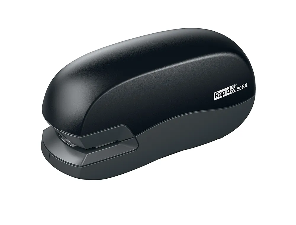 Agrafeuse électrique rapid 20ex 72x56x147mm 20 feuilles agrafes 24/6 et 26/6 coloris noir