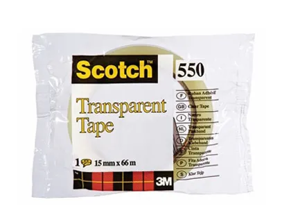 Ruban adhésif scotch transparent résistant 15mmx66m sachet