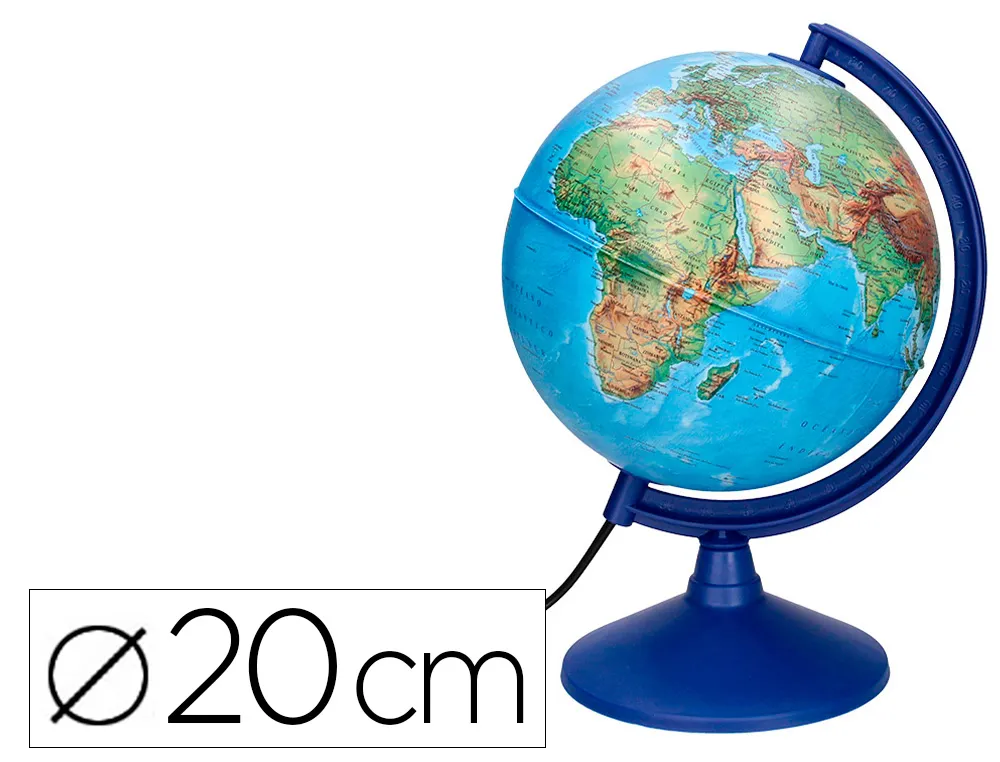 Globe terrestre liderpapel lumineux carte physique et politique fr diametre 20 cm