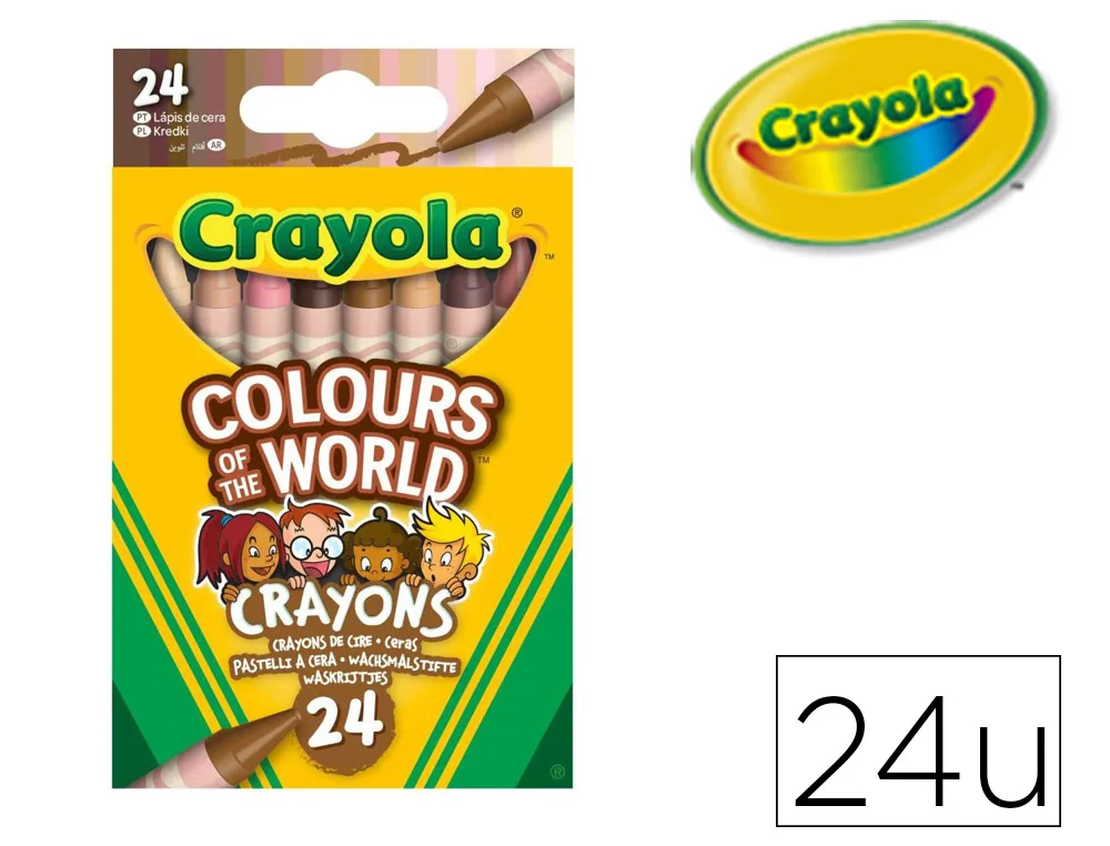 Crayon cire crayola colours of the world pour representer les peuples du monde etui 24 unites