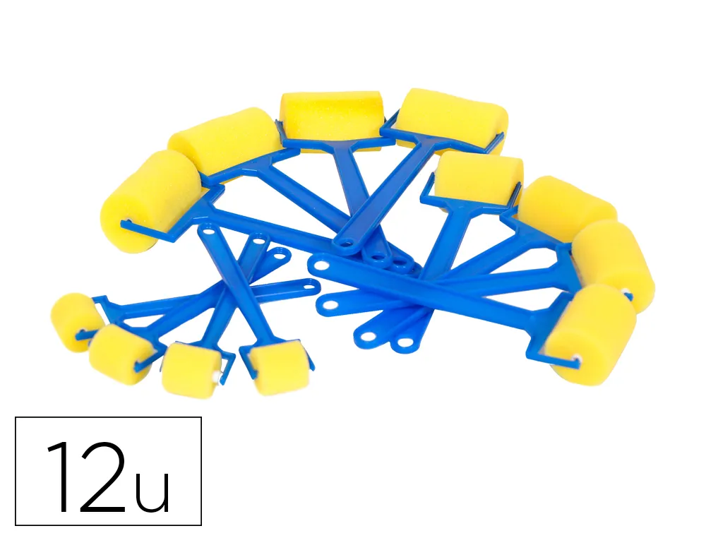 Rouleau o'color mousse 4 x diametre 25mm 45mm 60mm manche plastique sachet 12 unites