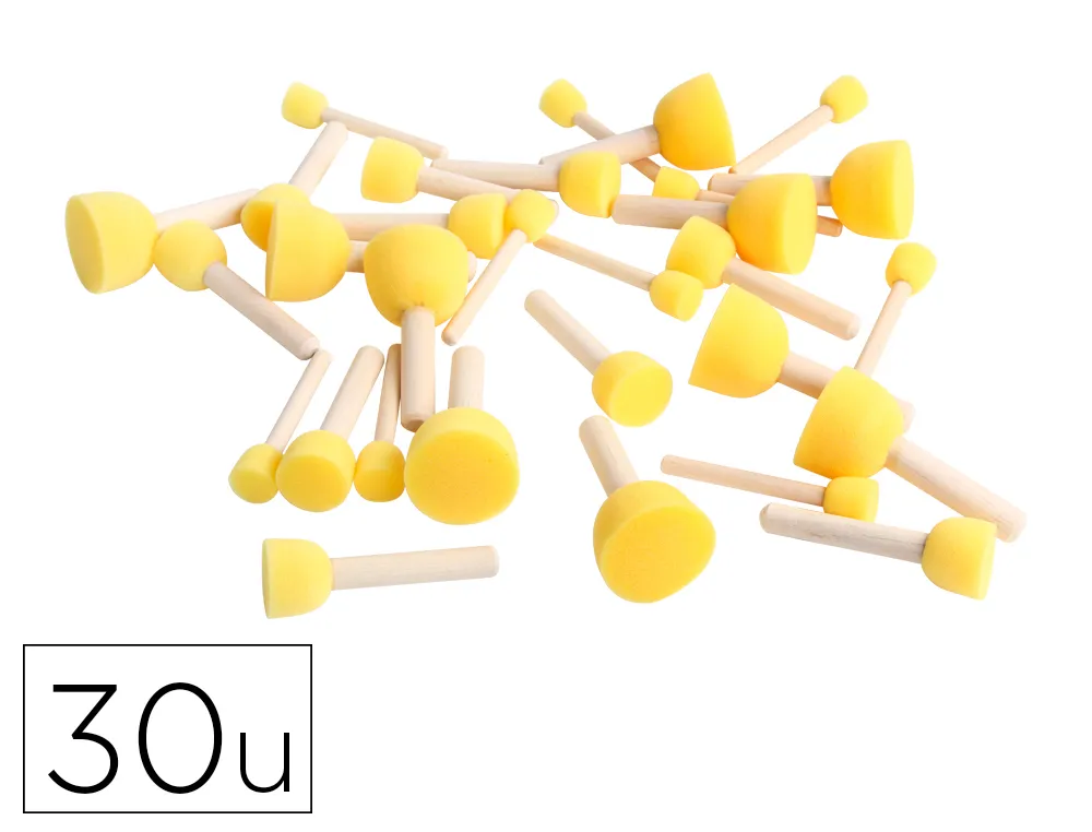 Tampon o'color pochoir en pousse manche bois naturel diametre 20mm 30mm 45mm lot 30 unites