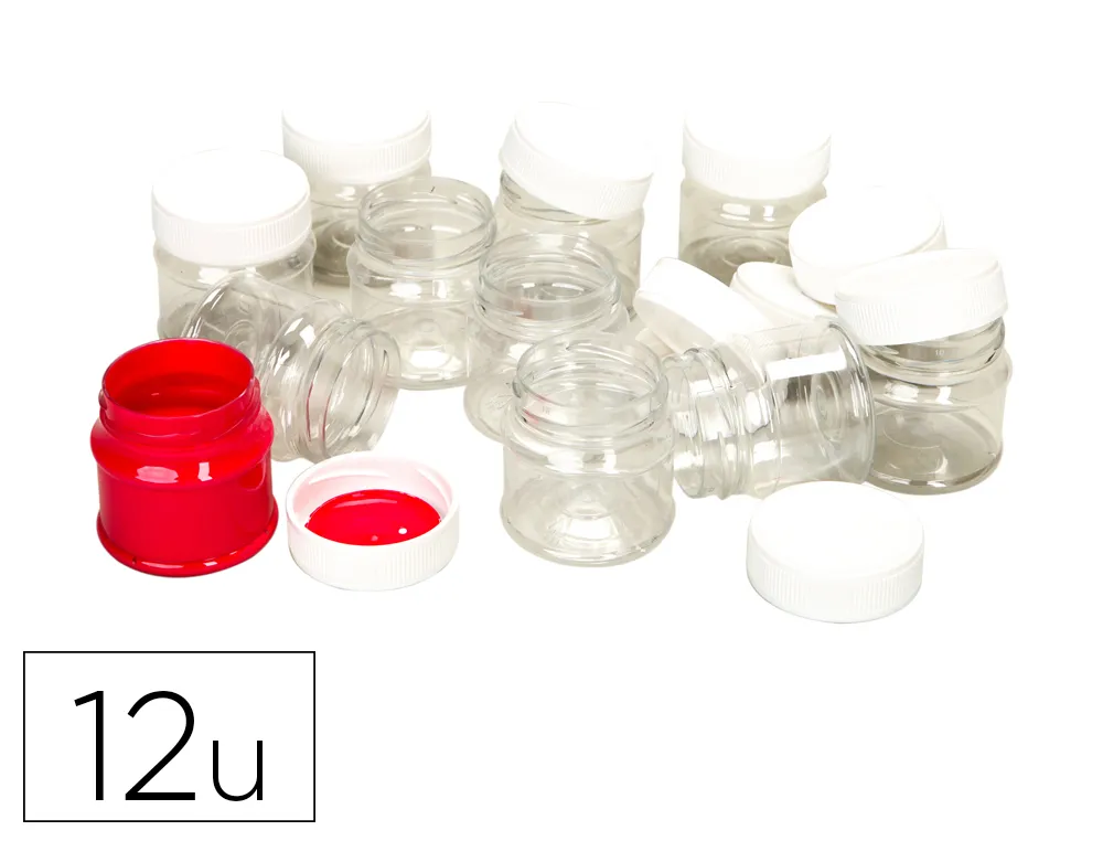 Pot o'color vide ouverture total couvercle vissant 50ml transparent sachet 12 unites