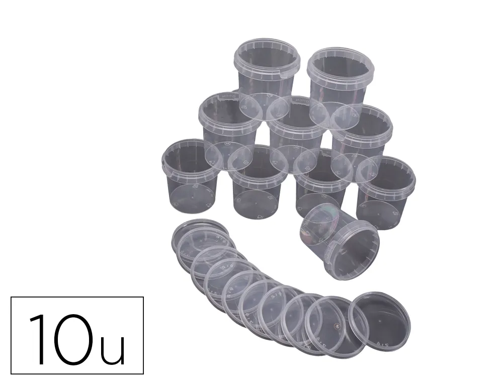 Pot o'color vide ouverture total couvercle a clipser 150ml transparent sachet 10 unites