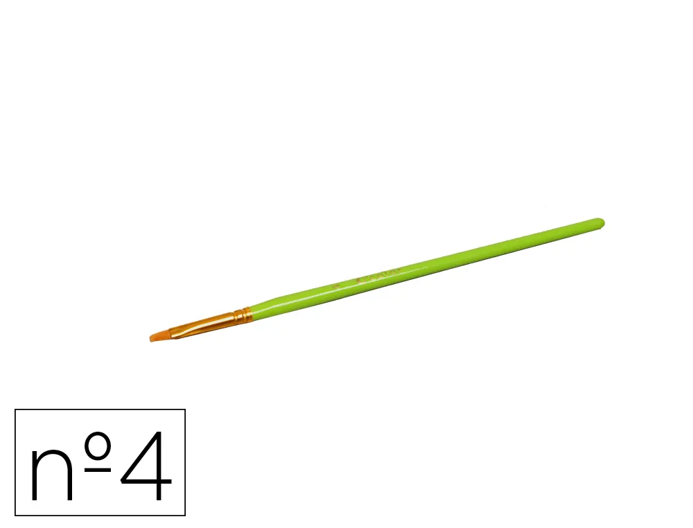 Brosse o'color poils synthetique nº4 nylon souples nerveux virole aluminium manche bois laque lot 10 unites