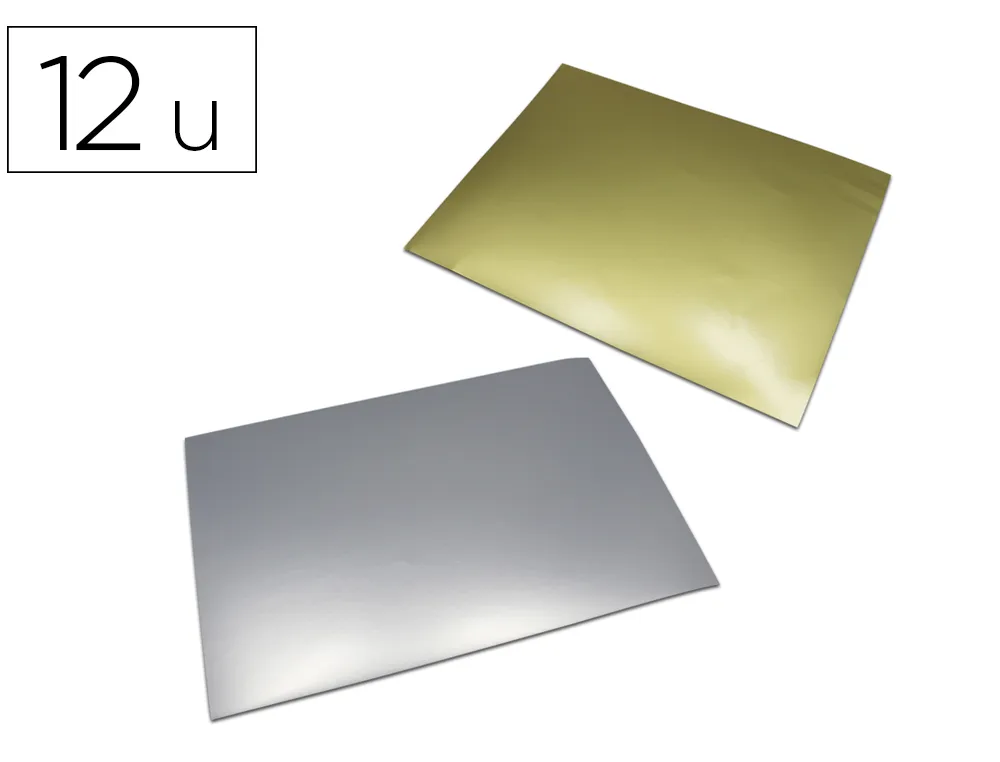 Feuille metal o'color a repousser a4 aluminium coloris or et argent sachet 12 unites