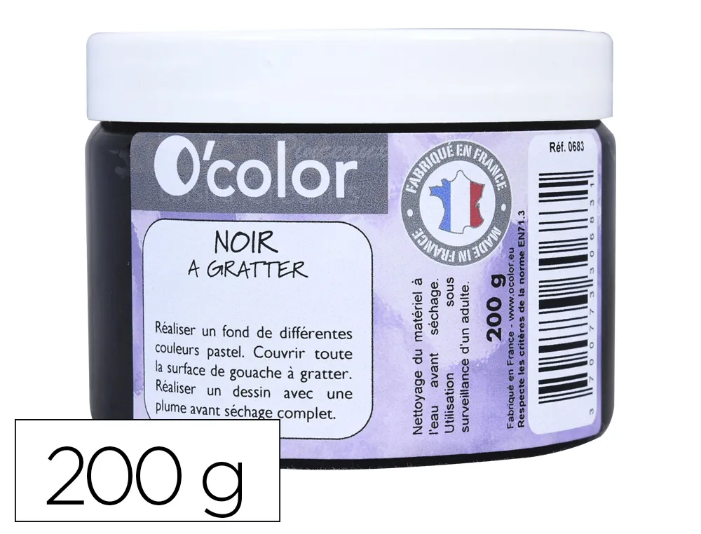 Peinture o'color noir a gratter prete a l'emploi pot 200gr